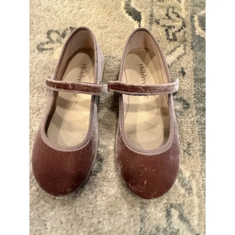 Children Chic Velvet Ballet Flat Rose Little Girls Size Sz 29 US Size 12